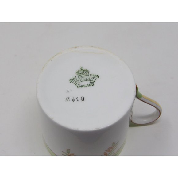 Vintage Aynsley England Bone China Demitasse Cups and Saucers Set of 4 White and - Picture 7 of 10